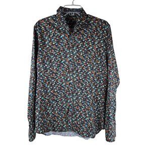 Paul Smith Abstract Multicolor 100% Cotton Long Sleeve Button Up M